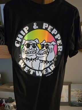 Chip & Pepper Black Logo Tee with White Print